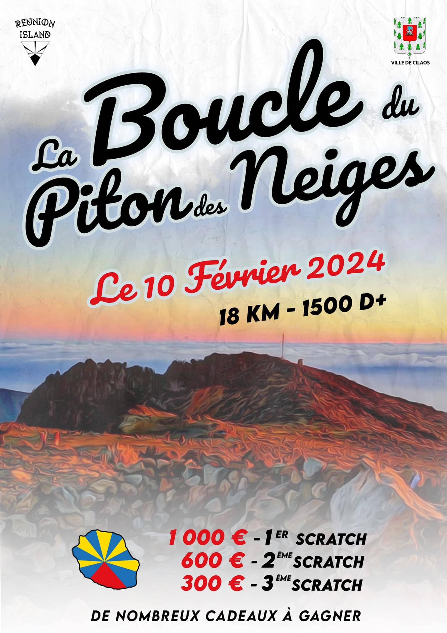 Coureurs sur sentier de montagne dans les hauts de La Réunion