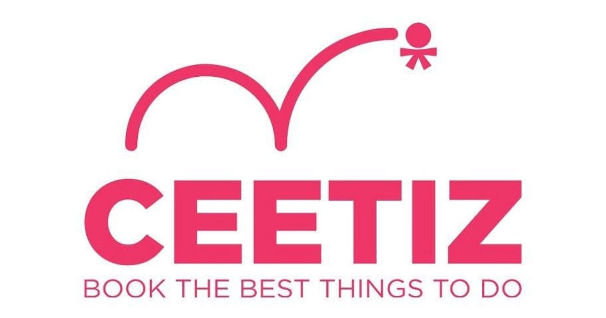 Logo Ceetiz rose magenta sur fond blanc, accroche Book the best things to do, plateforme de réservation d'activités